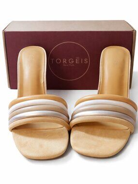 Torgeis Women’s Idra Heel Slide Sandal – Camel size 10